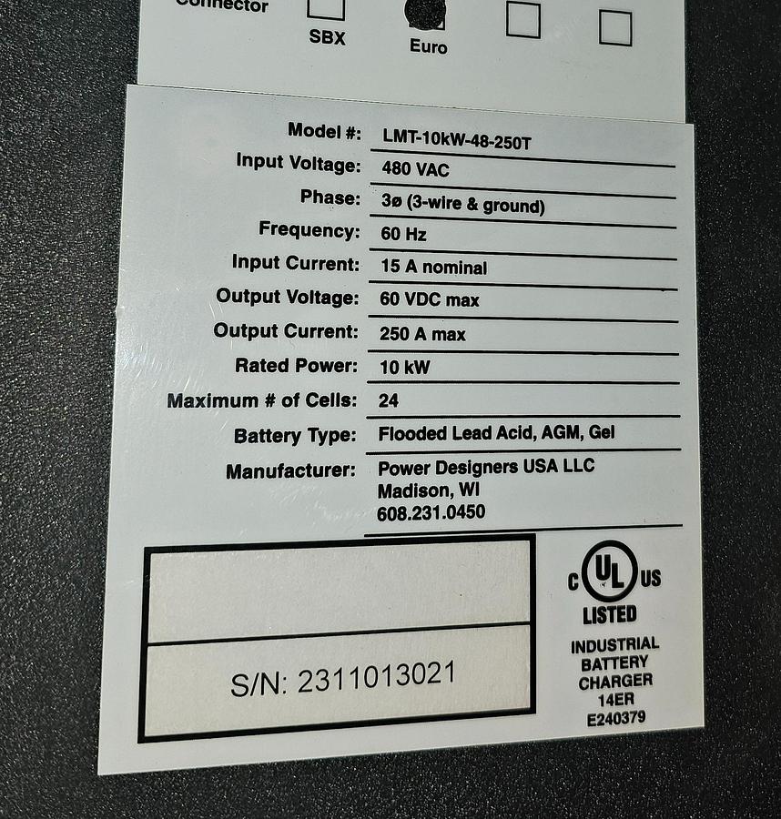 Used 2015 Caterpillar 4000# 2ET4000 48V 3-Wheel Forklift 189" Lift 6488 Hours - Refurbished Battery