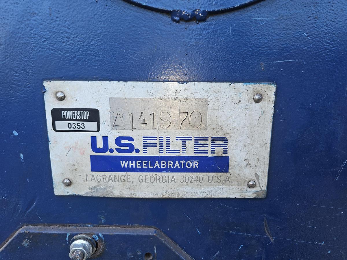 Used 15 Hp Wheelabrator Tumblast TBR-6 Direct Drive Blast Wheel Rubber Belt Machine, 6 Cu. Ft Capacity