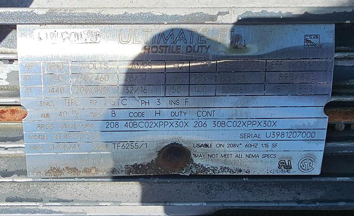 Used 10 Hp Double A Gerotor Hydraulic Pump H8-P-10B2 1750 RPM 230/460V