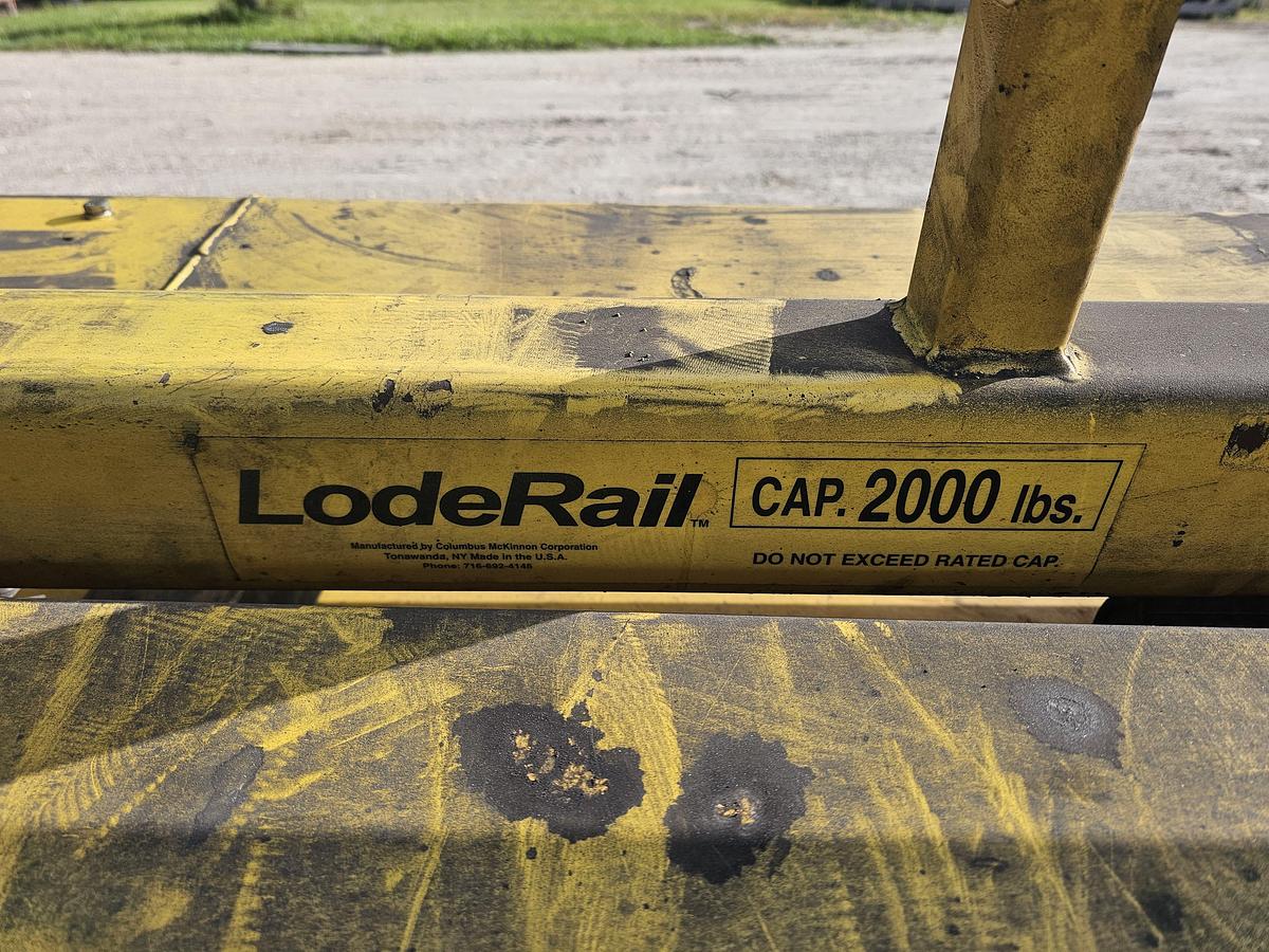 Used CM Loderail 1 Ton Freestanding Workstation Crane 15' Span x 33.5' Runway w/ Budgit 1 Ton Electric Hoist