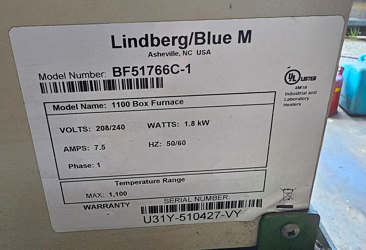 Used 2013 Lindberg Blue M BF51766C-1 Moldatherm Digital Box Furnace Package (2 Units)