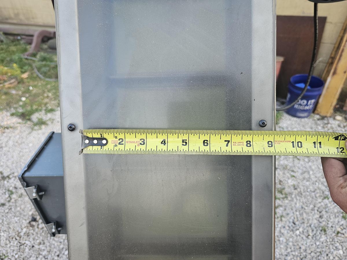 Used 6' Service Engineering Co. Stainless Steel Variable Speed Incline Feed Conveyor 8" Wide Belt