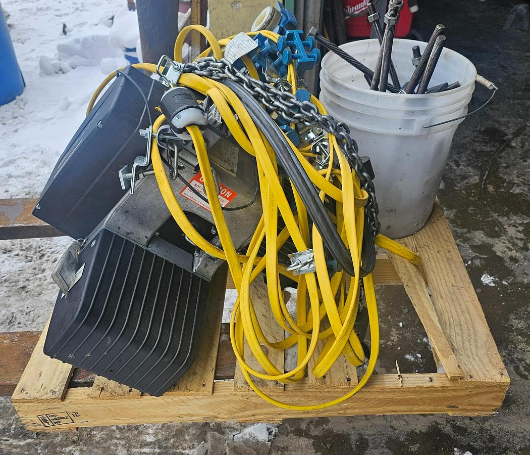 Used 1 Ton Gorbel Modular Workstation Bridge Crane 17' Span x 37' Runway & 1 Ton Demag Electric Chain Hoist