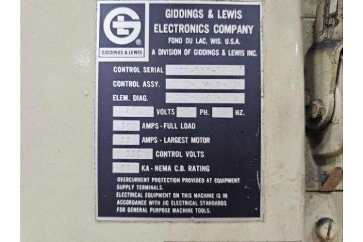 Used 60" Giddings & Lewis CNC VTL 72" Swing w/Fanuc 21-IT Control & Tooling - NO PIT REQUIRED