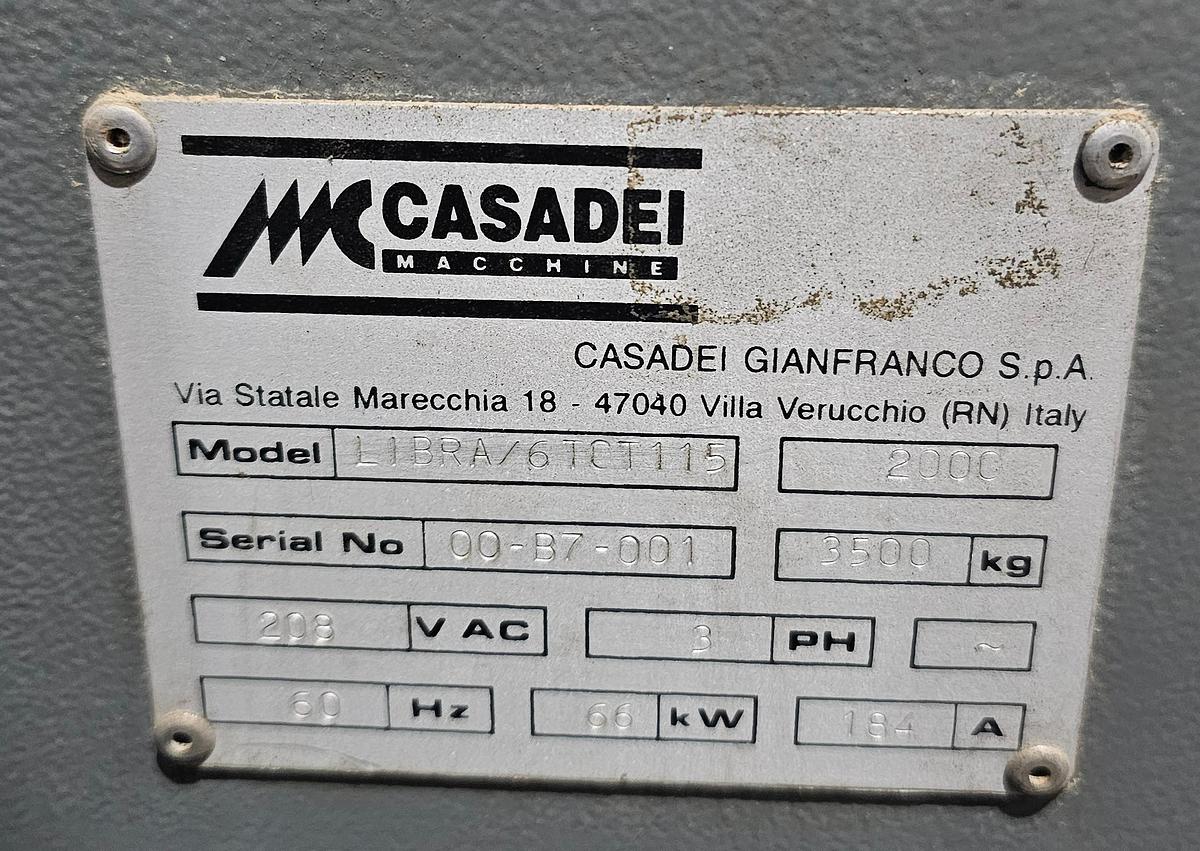 Used 2000 Casadei Macchine LIBRA/6TCT115 Twin Drum 45" Wide Belt Sander