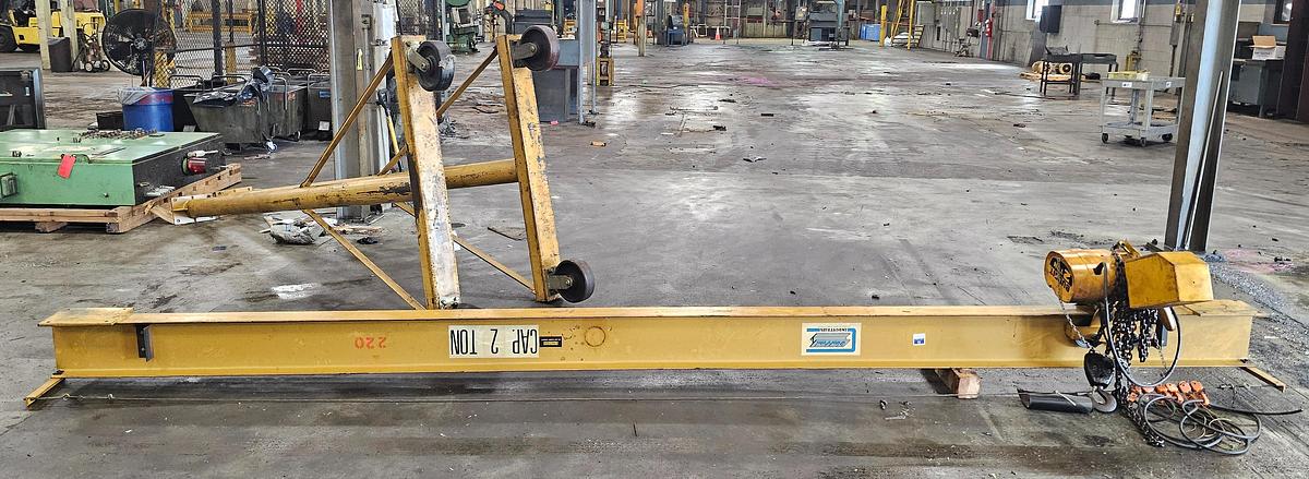 Used 2 Ton Contrx Cranes 17' Span Fixed Height Gantry Crane & Budgit Electric Hoist