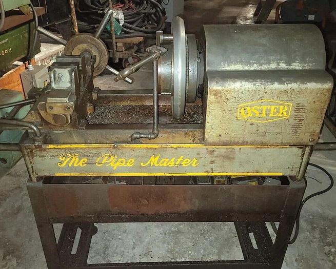 Used Oster #502R-V PipeMaster 3/8"-2" Rotary Die Head Threader on Cart w/$1000+ Dies.