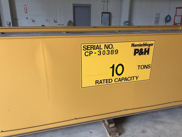 Used 10 Ton P&H Pacesetter Top Running Overhead Bridge Crane 77'-7.5" Span w/47' Lift