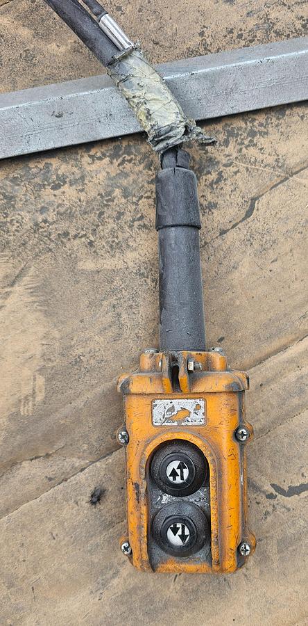 Used 2000# Shop Built 33' Span x 40' Runway Freestanding Bridge Crane & 1 Ton Hoist 