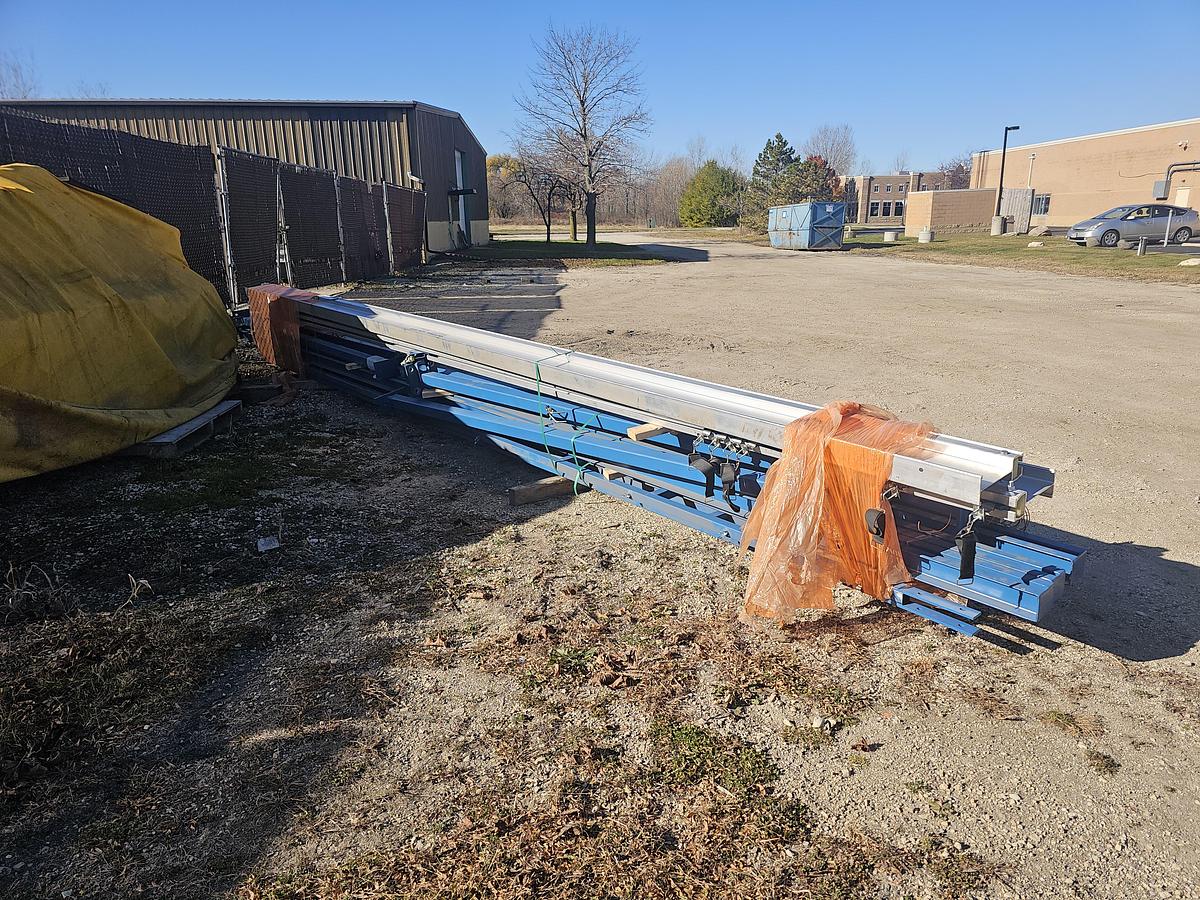 Used 250# Gorbel Twin Bridge Freestanding Crane 26' Span x 45' Runway w/ Schmalz 50 Kg Vacuum Lift Systems 