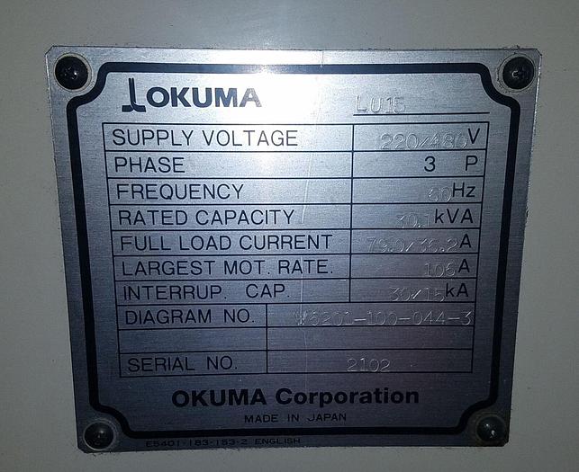 Used 2001 Okuma IMPACT LU15 Big Bore Twin Turret CNC Turning Center OSP U110L Control & Chuck