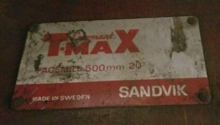 Used 20” (500 mm) Sandvik Comorant T-MAX Facemill w/2 1/2” Arbor Hole