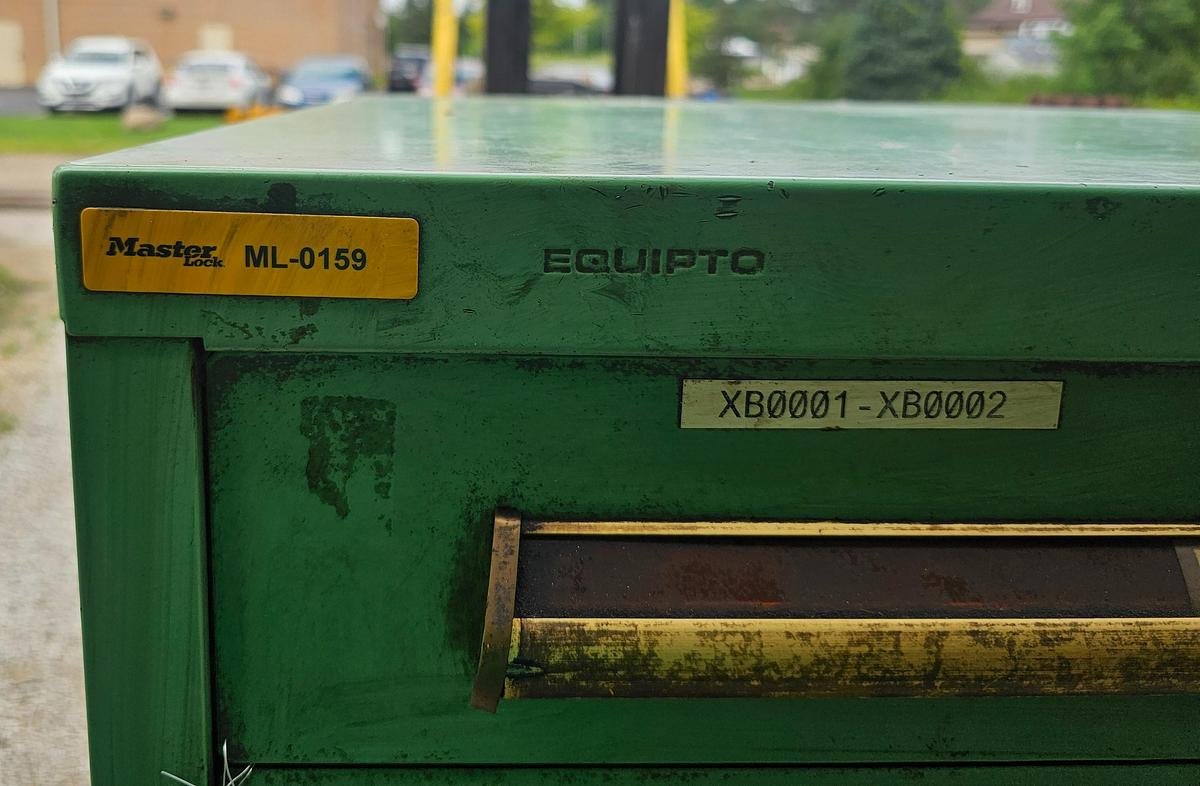 Used 12 Drawer Equipto Industrial Parts Storage Tooling Cabinet 30" x 28" x 57"