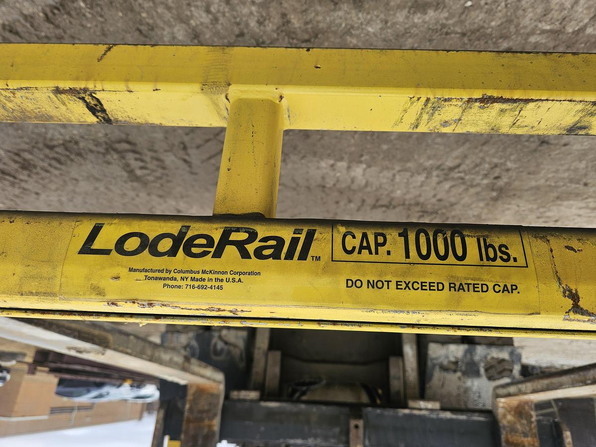 Used 16' Span x 60' Runway CM Loderail 1000 lb Modular Freestanding Workstation Bridge Crane 