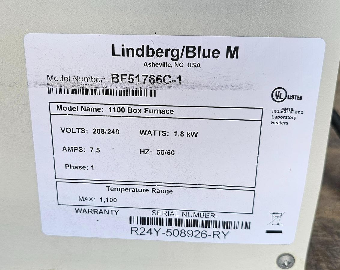 Used 2013 Lindberg Blue M BF51766C-1 Moldatherm Digital Box Furnace Package (2 Units)
