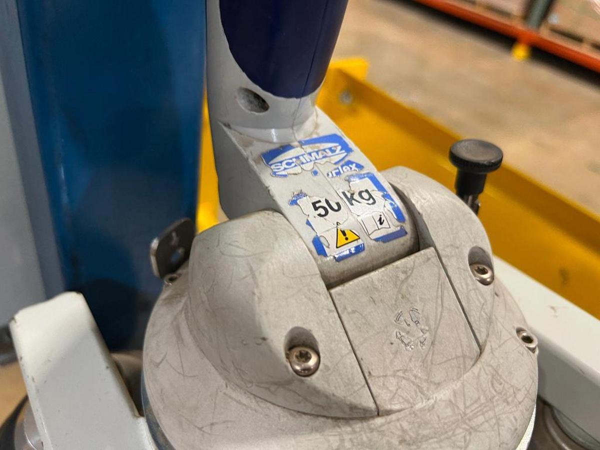 Used 250# Gorbel Twin Bridge Freestanding Crane 26' Span x 45' Runway w/ Schmalz 50 Kg Vacuum Lift Systems 