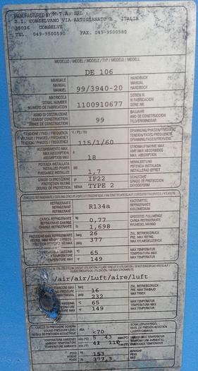 Used 125 CFM Motivair (MTA) Air Cooled R-134a Refrigerated Air Dryer #DE106