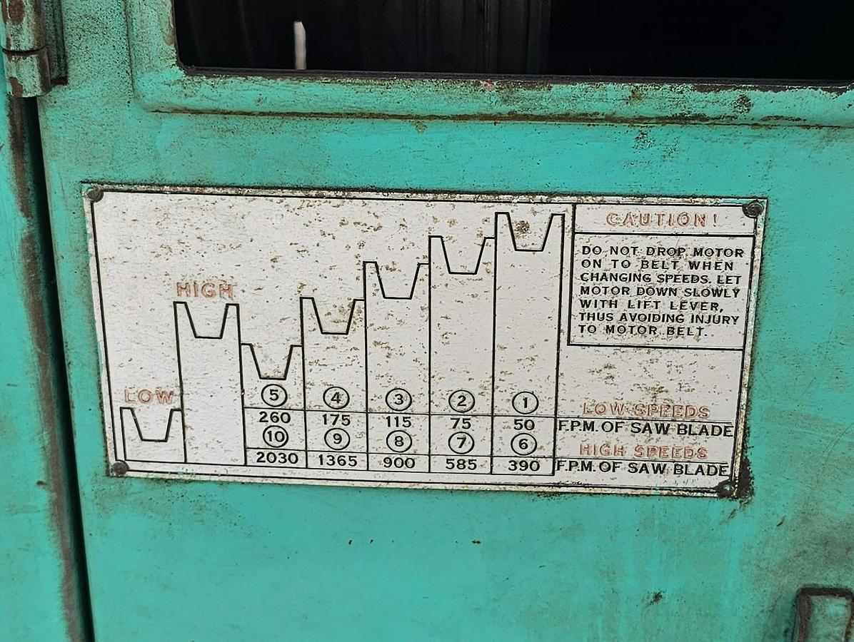 Used 24" Grob NS-24 Industrial Variable Speed Vertical Bandsaw & RW-A Blade Welder