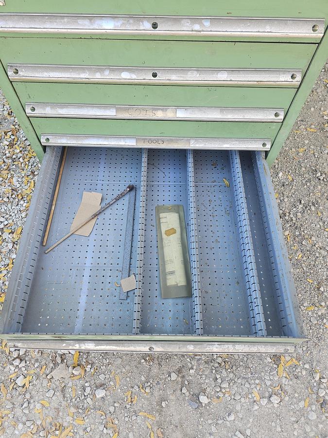 Used Vintage 15 Drawer Equipto Industrial Tooling Cabinet 28" x 28" x 60" Green