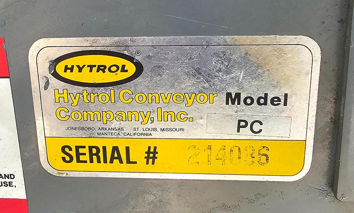 Used Service Engineering Inc. 8" Wide Belt Incline Feed Conveyor Hytrol PC 24" Hopper 