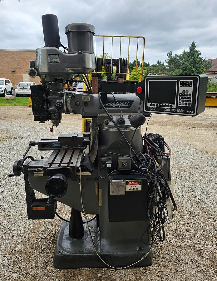 Used 2 Hp Bridgeport Series I 3-Axis CNC Knee Mill ProtoTrak MX3 Control 9" x 42" Table