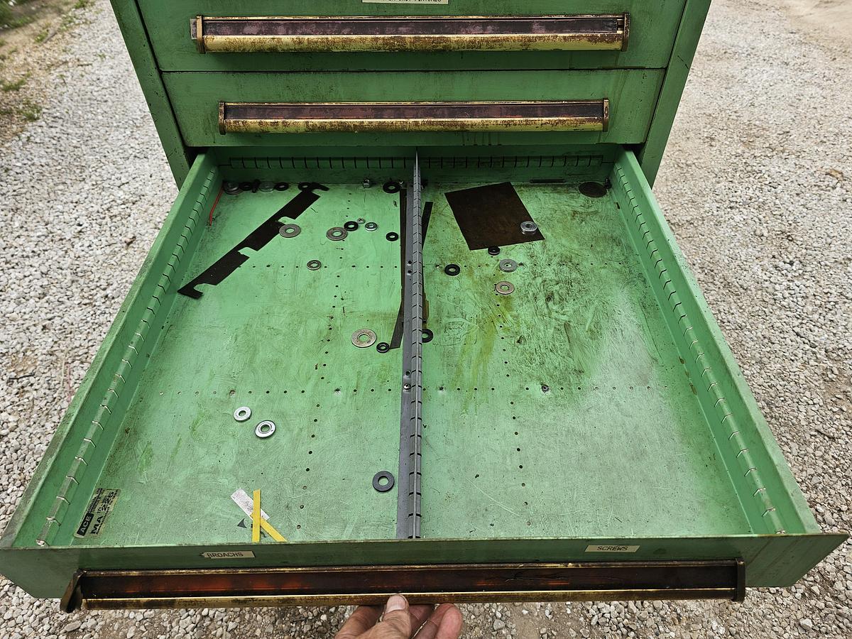 Used 12 Drawer Equipto Industrial Parts Storage Tooling Cabinet 30" x 28" x 57"