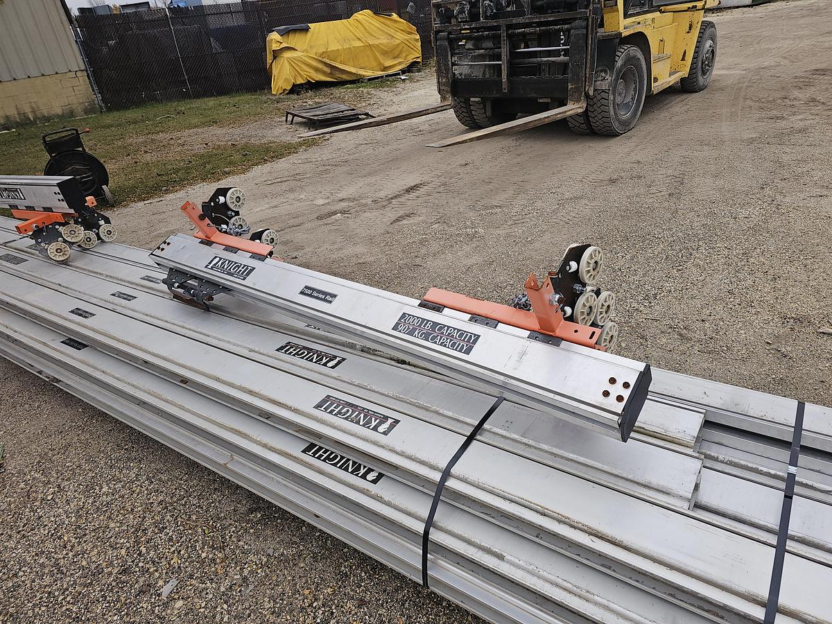 Used Knight RAD7500 1 Ton Aluminum Bridge Crane Suspension Rail System 170' Runway x 9' Span Bridges