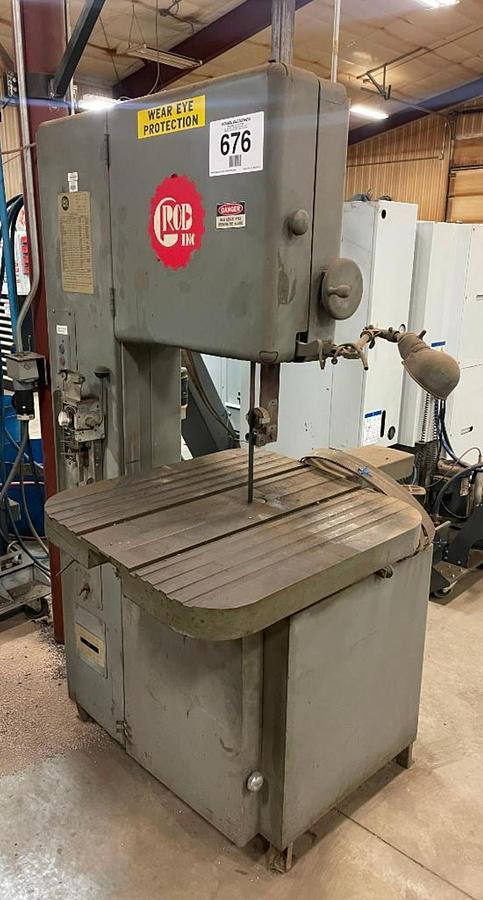 Used 18" Grob 4V-18 Vertical Bandsaw w/RW-B Welder & Air-Hydraulic Feeder Table