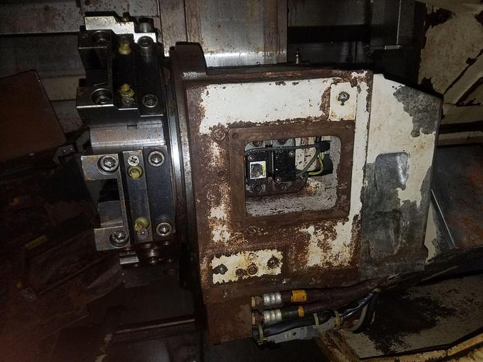 Used 2001 Okuma IMPACT LU15 Big Bore Twin Turret CNC Turning Center OSP U110L Control & Chuck