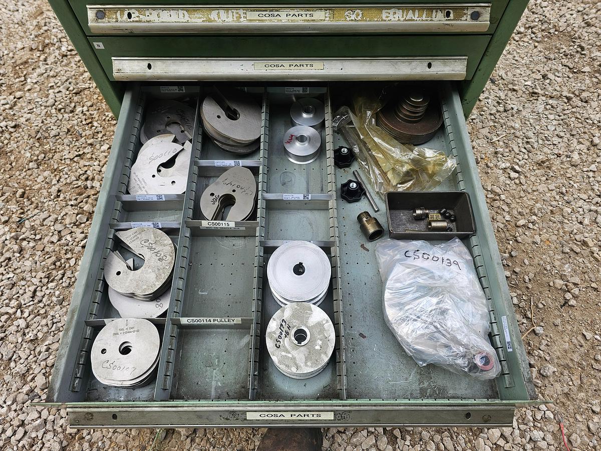 Used Nu-Era 15 Drawer Automator Ball Bearing Tooling Cabinet 28.5" x 28.5" x 60"