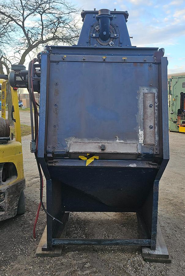 Used 15 Hp Wheelabrator Tumblast TBR-6 Direct Drive Blast Wheel Rubber Belt Machine, 6 Cu. Ft Capacity