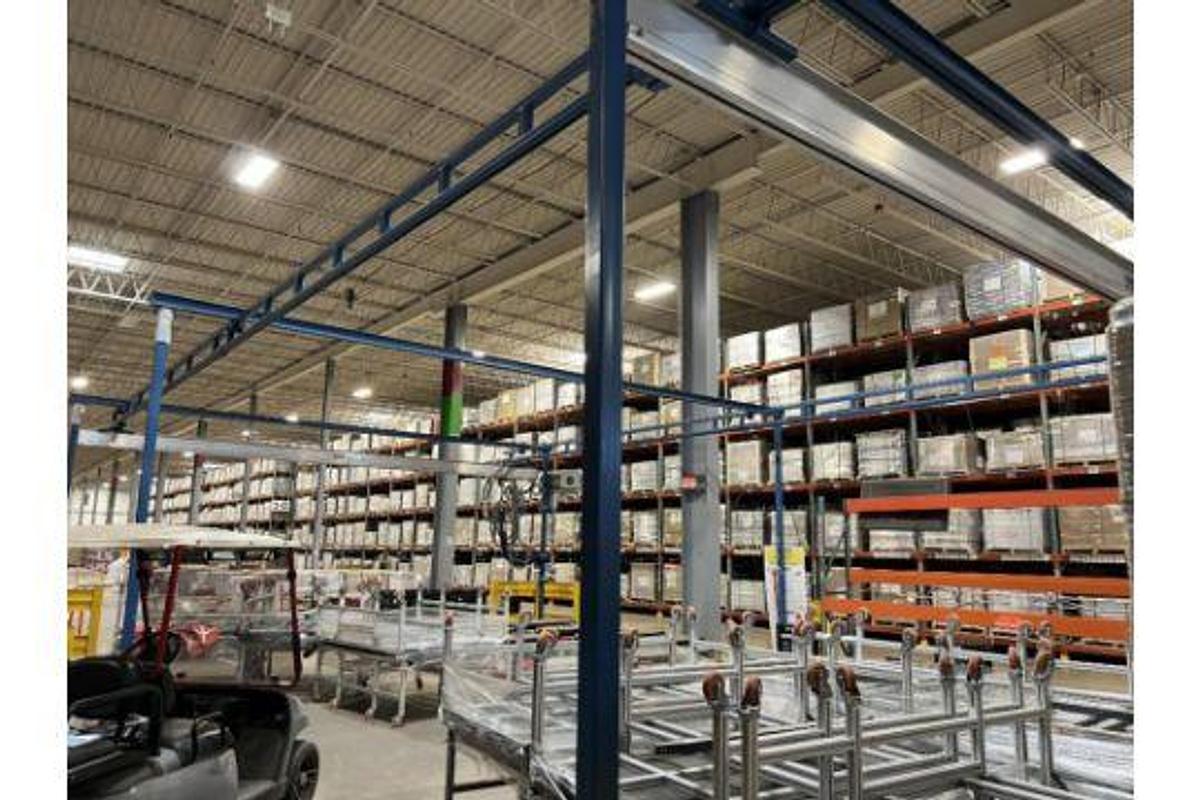 Used 250# Gorbel Twin Bridge Freestanding Crane 26' Span x 45' Runway w/ Schmalz 50 Kg Vacuum Lift Systems 