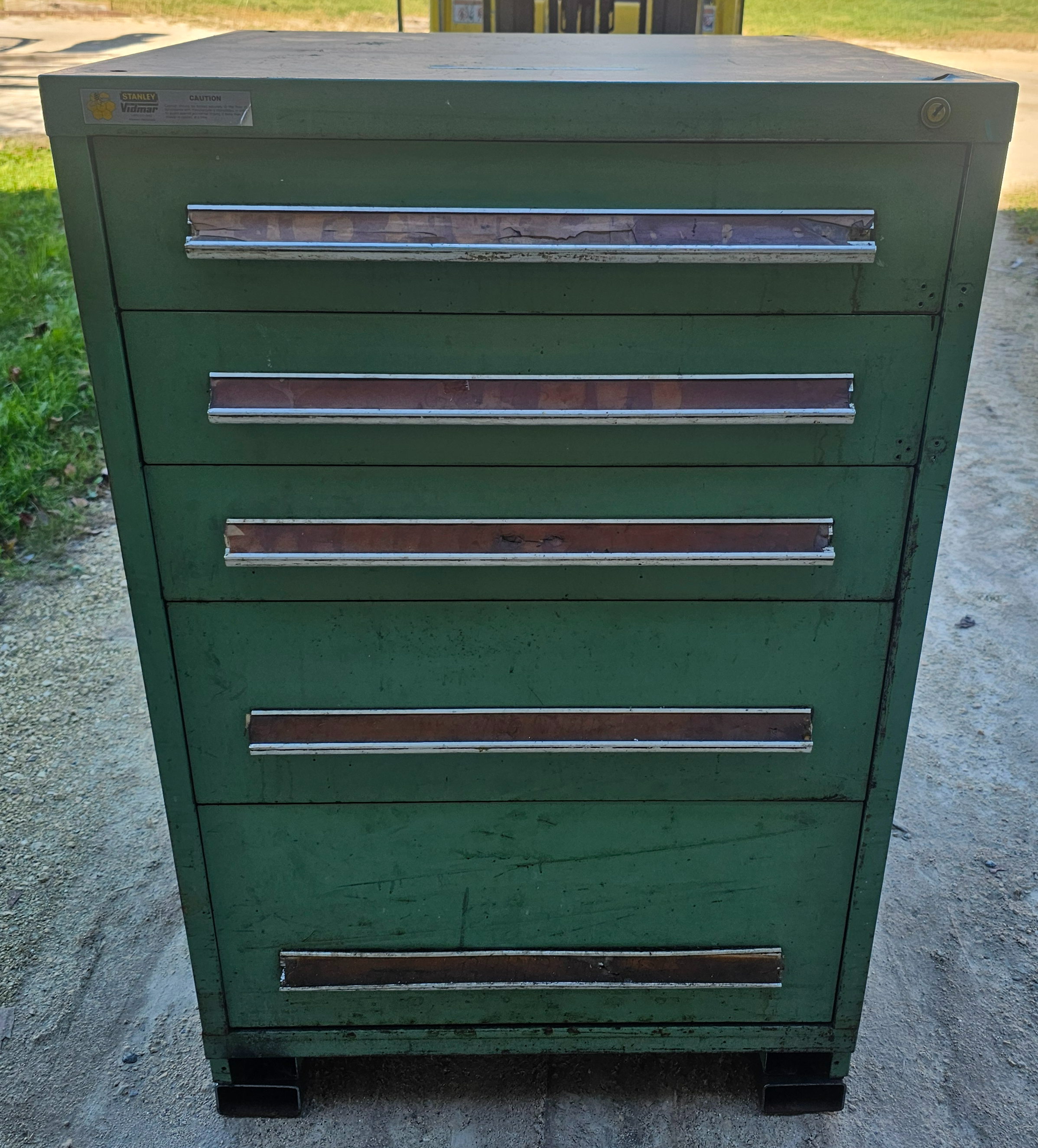 Used Stanley Vidmar 5 Drawer Modular Tooling Cabinet 30 x 27.5 x 44 Industrial Green