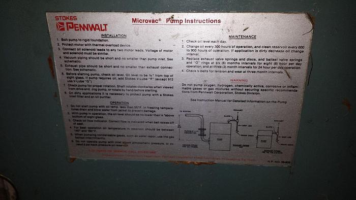 Used Stokes MicroVac Vacuum Pump & 615 RGS Roots Blower Combination - Vacuum Furnace