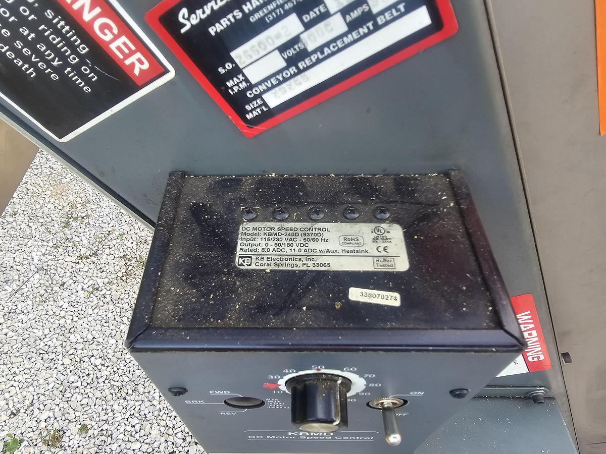 Used 6' Service Engineering Co. Stainless Steel Variable Speed Incline Feed Conveyor 8" Wide Belt