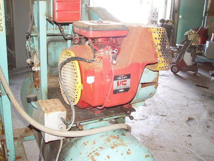 Used QUINCY Portable Air Compressor 120 Gal. Horizontal Tank w/JackHammer, Hose, Bits