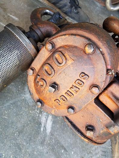 Used Ingersoll Rand Pneumatic Air Bloc Chain Hoist 500 Lb Capacity