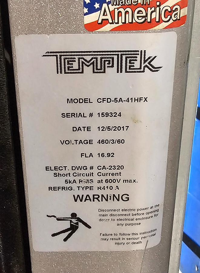 Used 2017 Temptek 5-Ton Digital Scroll Chiller | R-410A | CFD-5A-41HFX