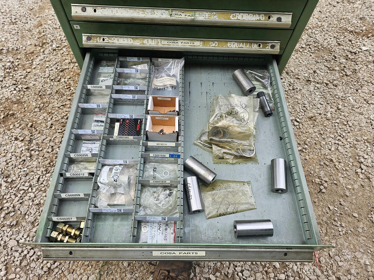 Used Nu-Era 15 Drawer Automator Ball Bearing Tooling Cabinet 28.5" x 28.5" x 60"