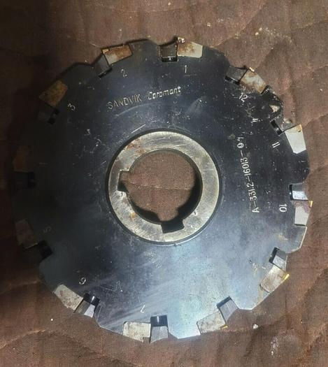 Used 6'' Sandvik Coromant Carbide Slot Mill Cutter 12 Carbide Tip A-3312-16013-0