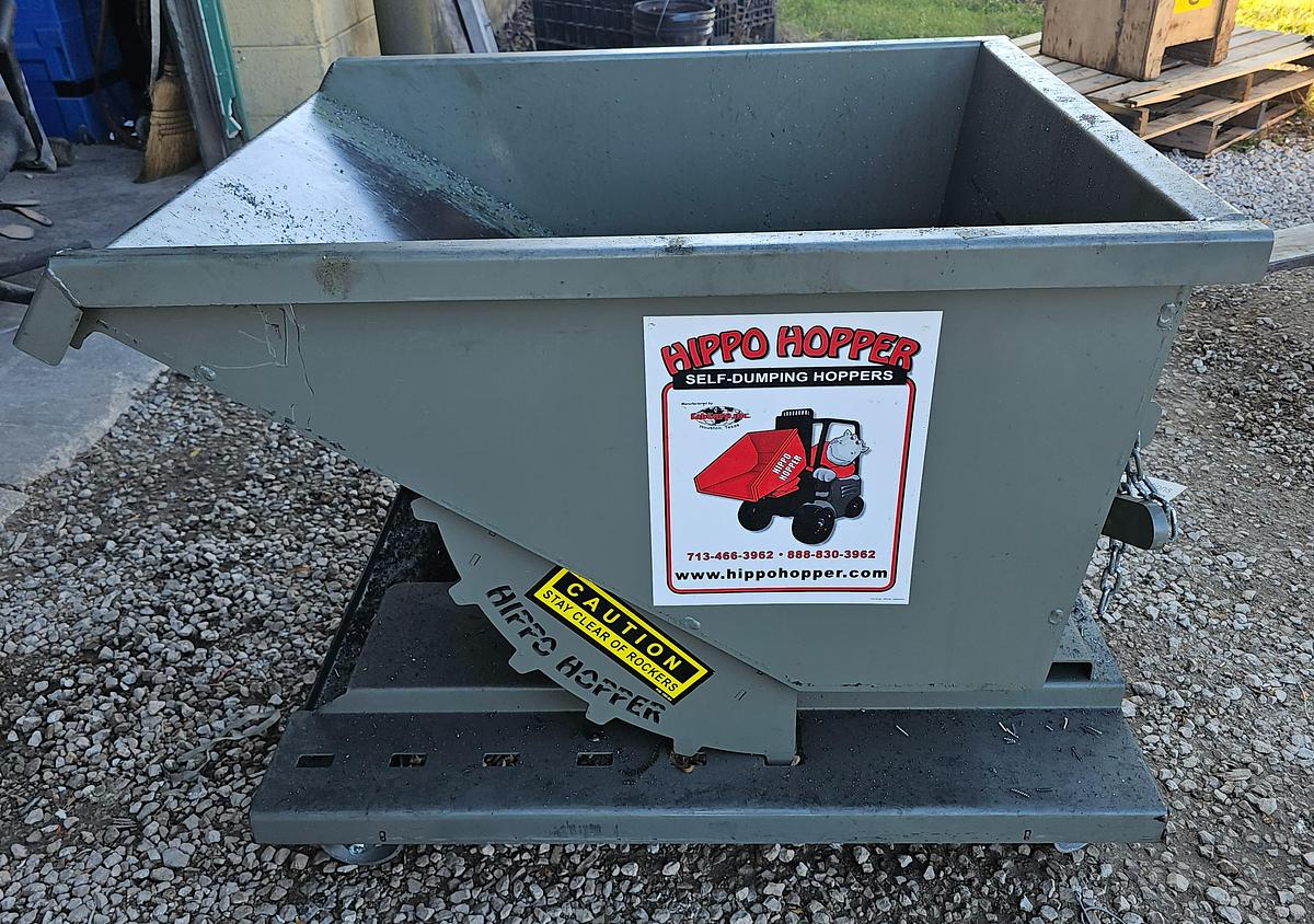 Used 1/4 Cu. Yard Hippo Hopper HH02LD Self Dumping Hopper, 2000 lb - Light Duty 