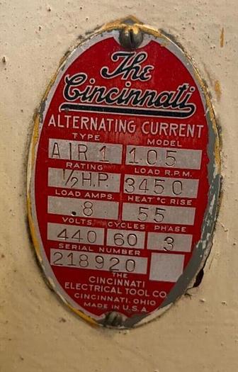 Used Porter Cable 10" W x 70" L Belt Sander 440V, 3 ph w/Cincinatti Dust Collector