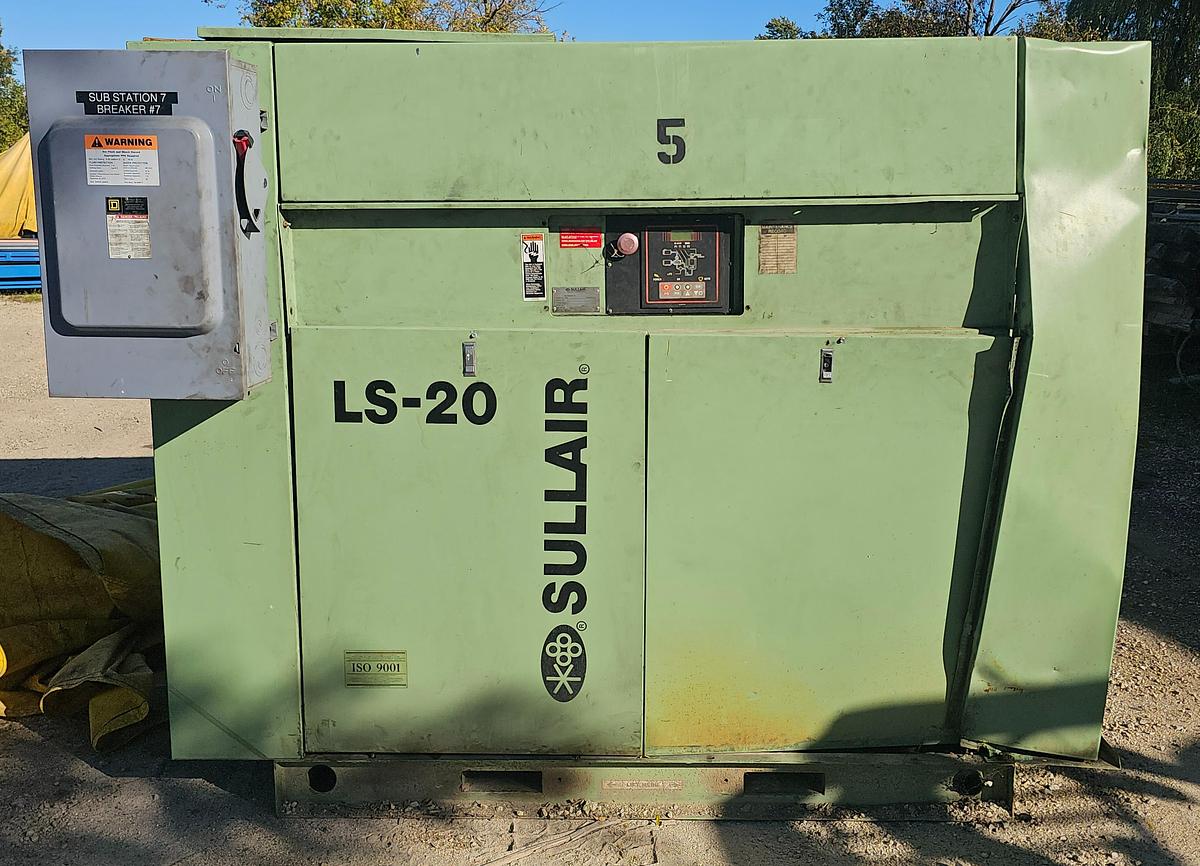 Used 2002 Sullair LS20-100SH 100 HP Heavy Duty Rotary Screw Air Compressor - 460 CFM @ 125 PSI
