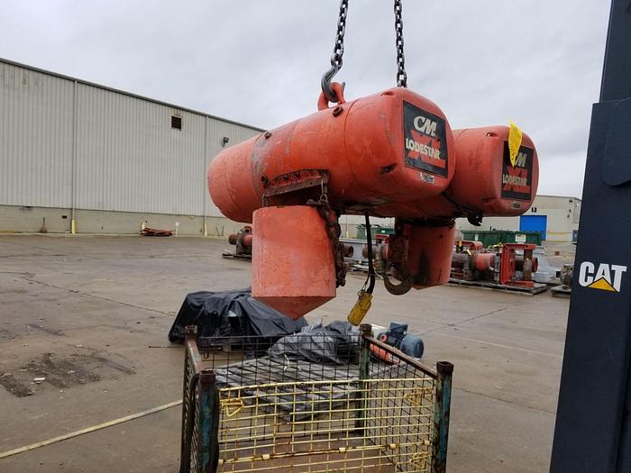 Used 2 Ton CM #5201H Lodestar XL Electric Chain Hoist 460V-3-60, 15′ Lift – 18 FPM