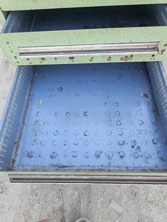 Used Stanley Vidmar 6 Drawer Modular Tooling Cabinet 30" x 27.5" x 44" Industrial Green