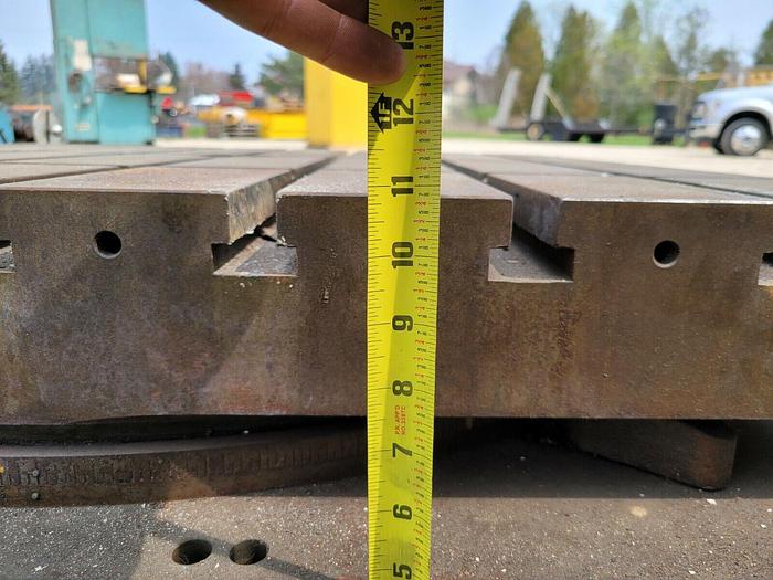 Used Large Devlieg 40" x 40" Rotary Air Lift T-Slot  Table 10-3/4" Height