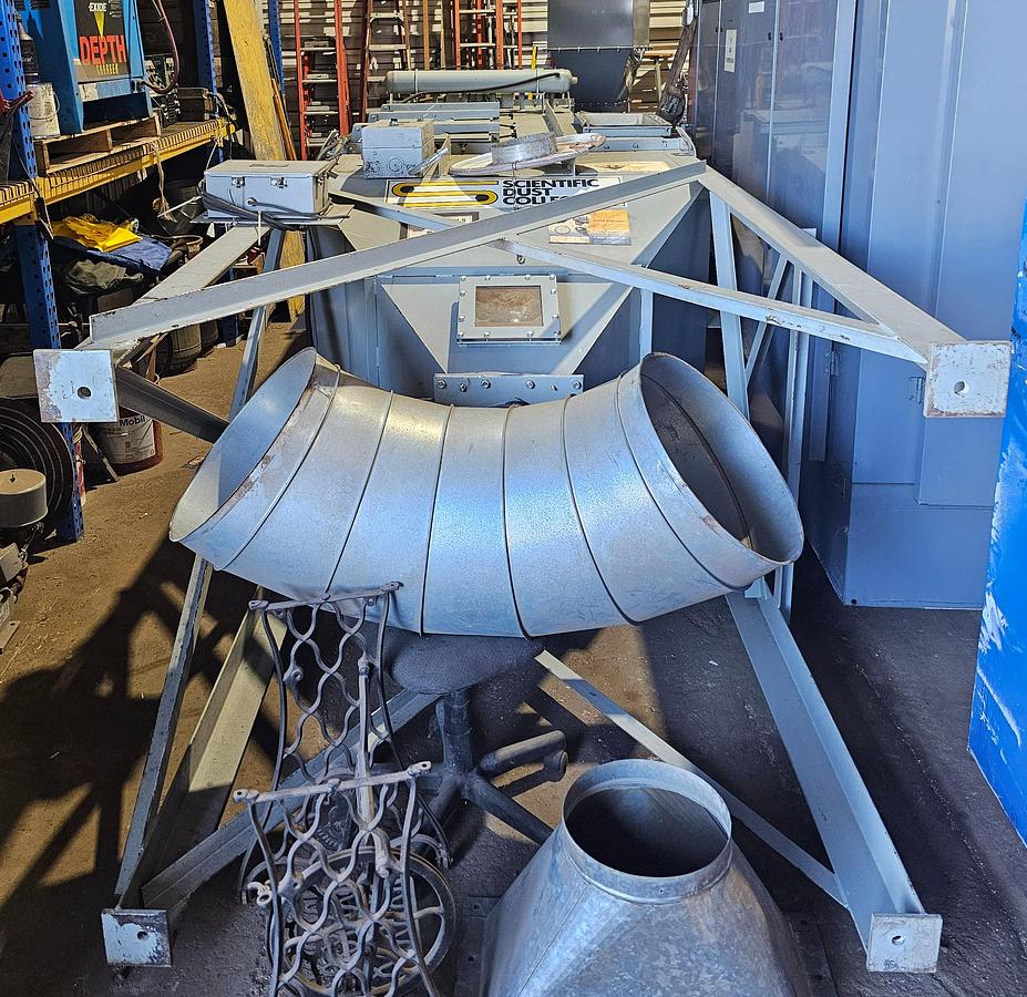 Used 6,000 CFM Scientific Dust Collectors Baghouse Dust Collector & 15 Hp Blower