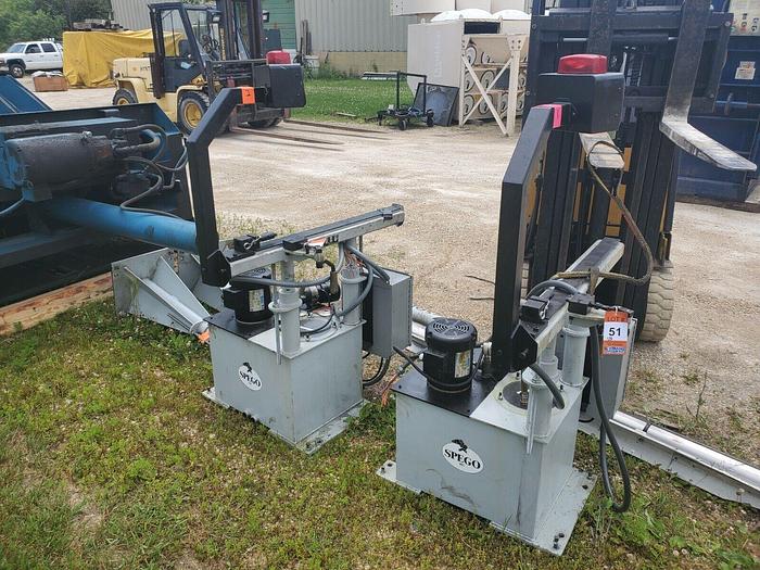 Used 12' Spego TURNAMIC 123 Hydraulic 3 Tube Barfeeder w/123Z65 Power Source & PLC Control