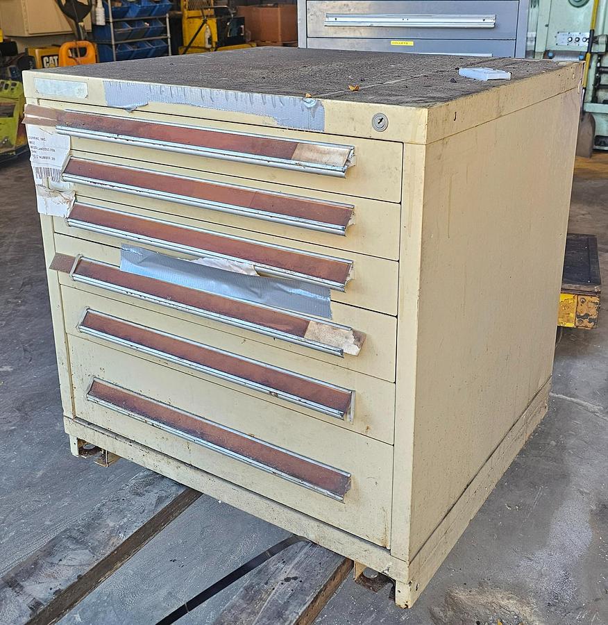 Used Stanley Vidmar 6 Drawer Modular Tooling Cabinet 30" x 28" x 30" Workbench Height
