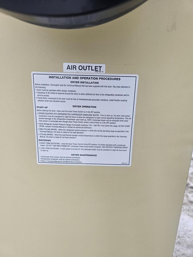 Used 1200 SCFM Ingersoll Rand Nirvana NVC1200A40N Refrigerated Air Dryer